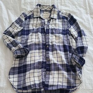 American Eagle Outfitters Blue and White Checkered Shirt